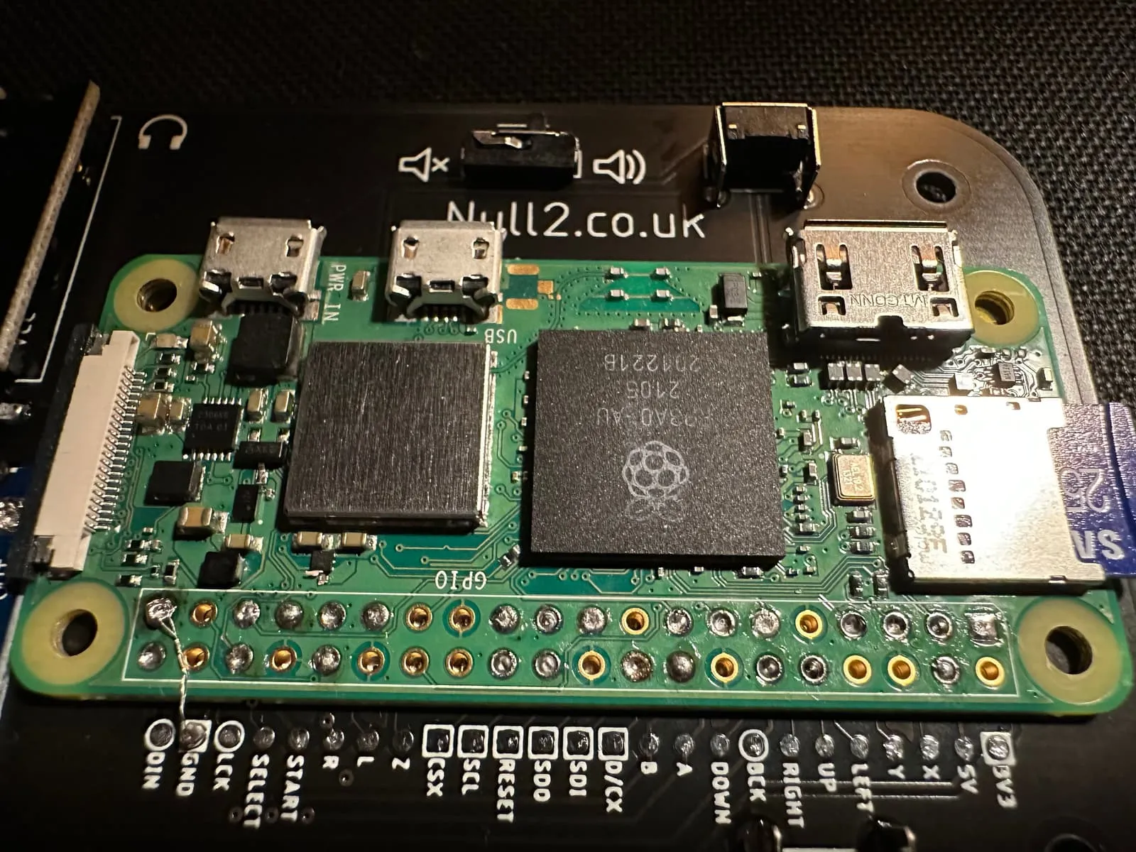 Soldering the edge connectors of the PCB and Pi together